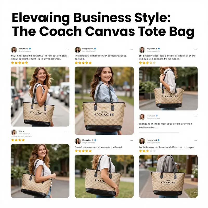 A modern workspace showcasing the Coach canvas tote bags that blend elegance with functionality.