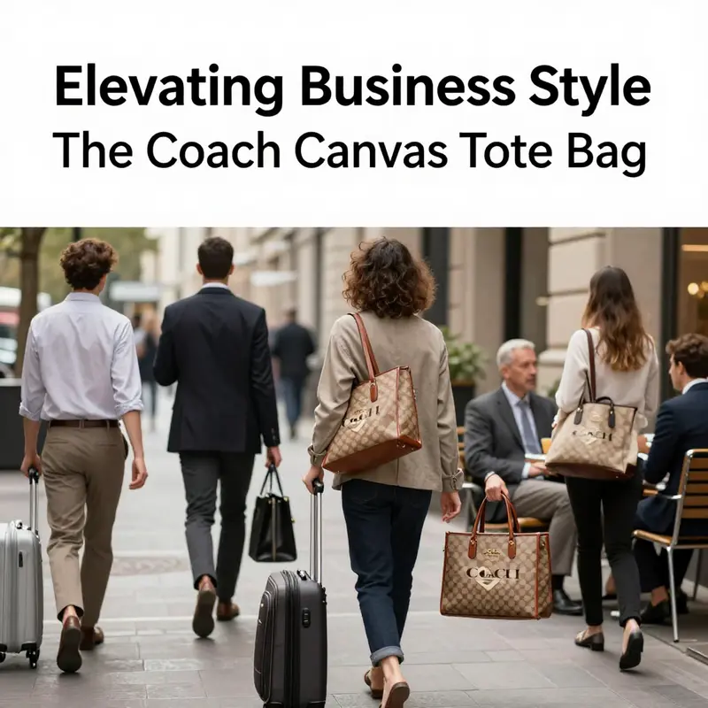 A modern workspace showcasing the Coach canvas tote bags that blend elegance with functionality.