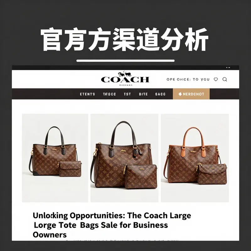 Highlighted discounts on Coach large tote bags in an Amazon sales section.
