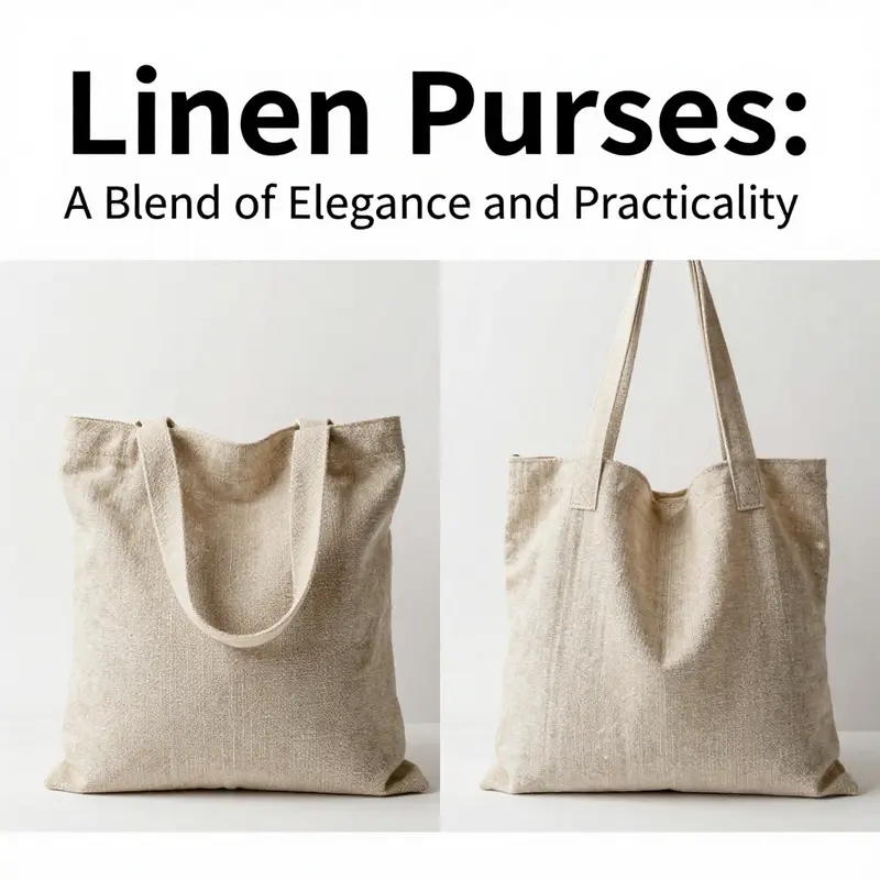 Linen purse highlighting its unique texture and stitching, emphasizing care requirements.