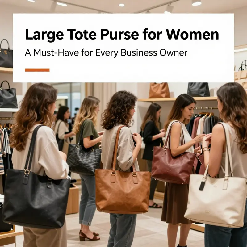 A large tote purse featuring ample space and compartments, perfect for working women.