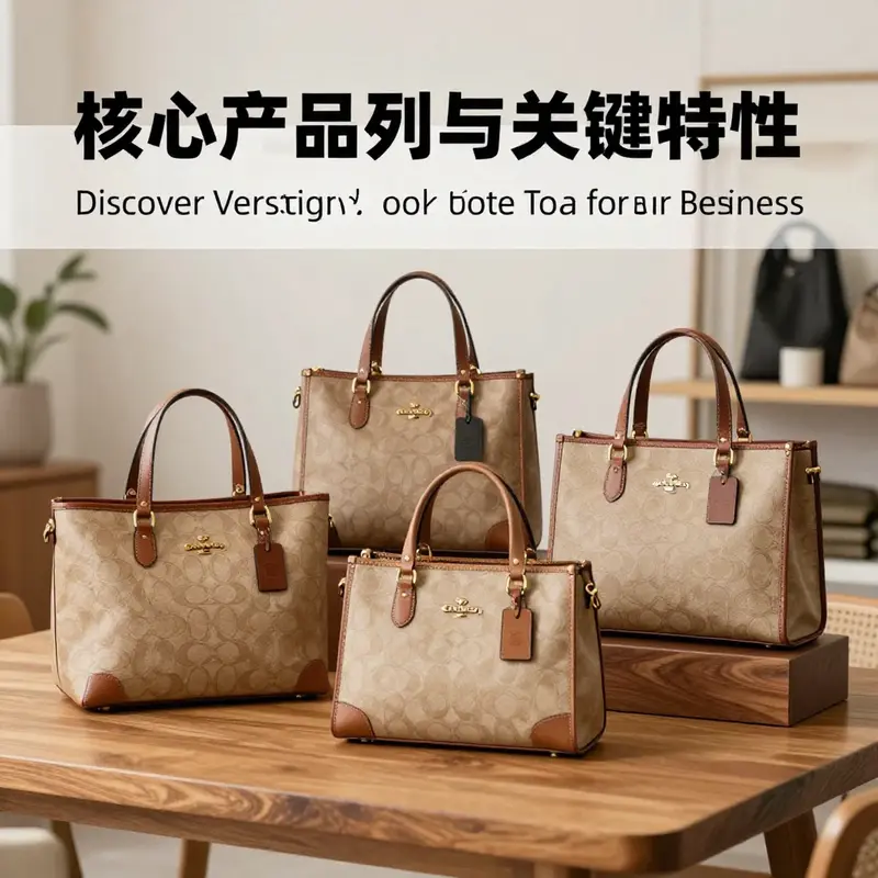 Four distinctive models from the Coach tote bag lineup, each highlighting its unique features.