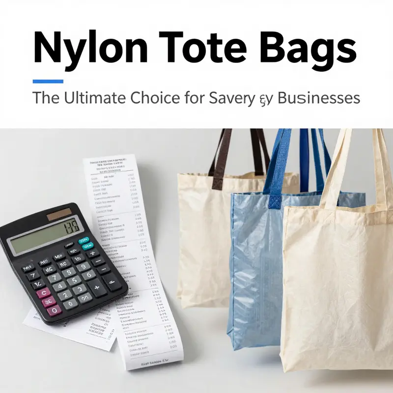 A close-up of a nylon tote bag highlighting its superb craftsmanship and durable material.