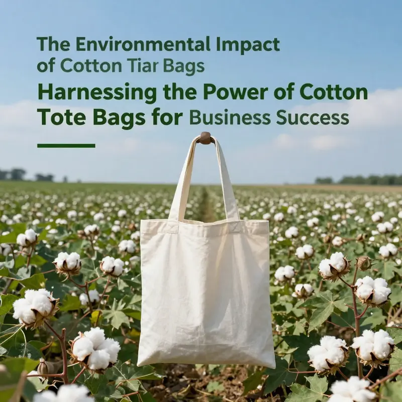 Cotton fields represent the sustainable source of cotton for eco-friendly tote bags.