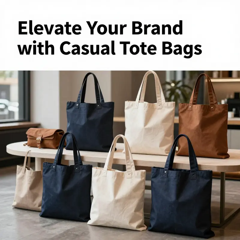 A collection of stylish casual tote bags displayed on a table, representing their function and design appeal.
