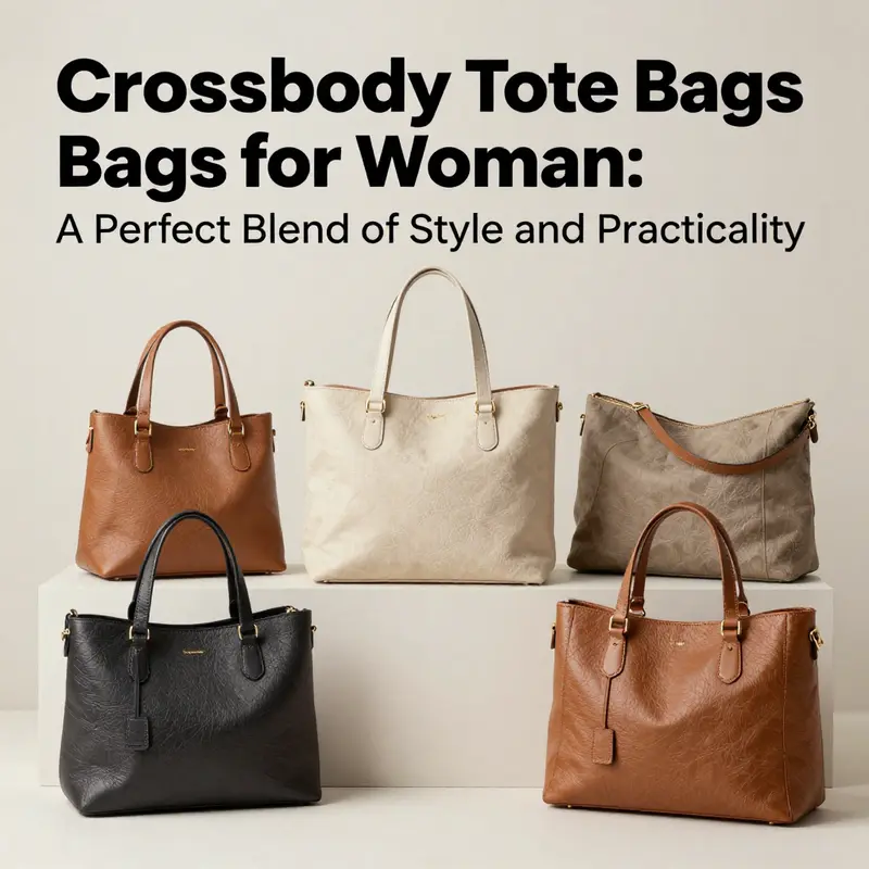 A collection of women's crossbody tote bags displayed artistically to highlight their versatility and style.