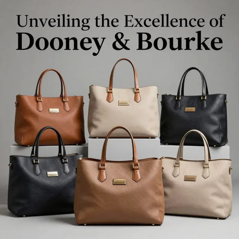 Elegantly arranged Dooney & Bourke large tote bags in assorted colors and designs.
