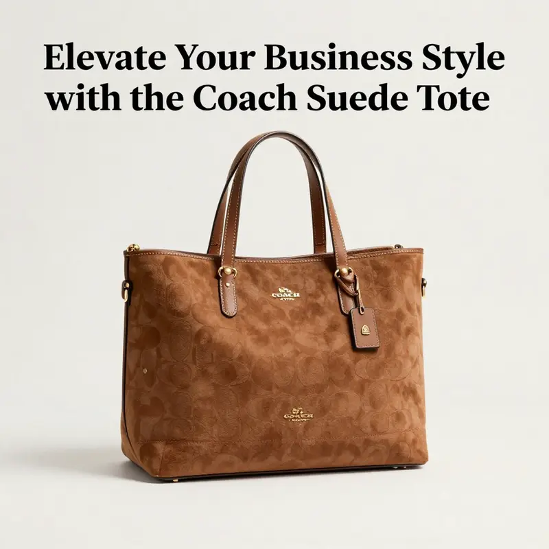 A stylish representation of the Coach Suede Tote, highlighting its luxury and practicality.