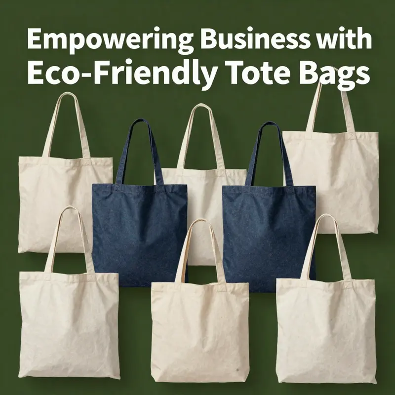 A visually striking arrangement of eco-friendly tote bags made from various sustainable materials.