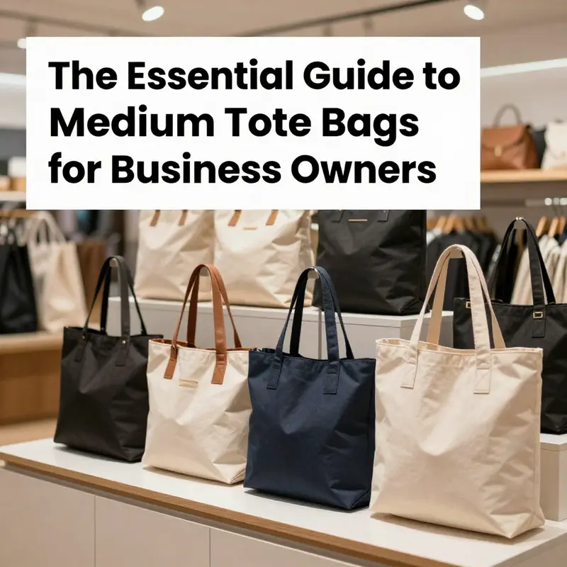 An array of stylish medium tote bags shown in a retail setting, highlighting their appeal.