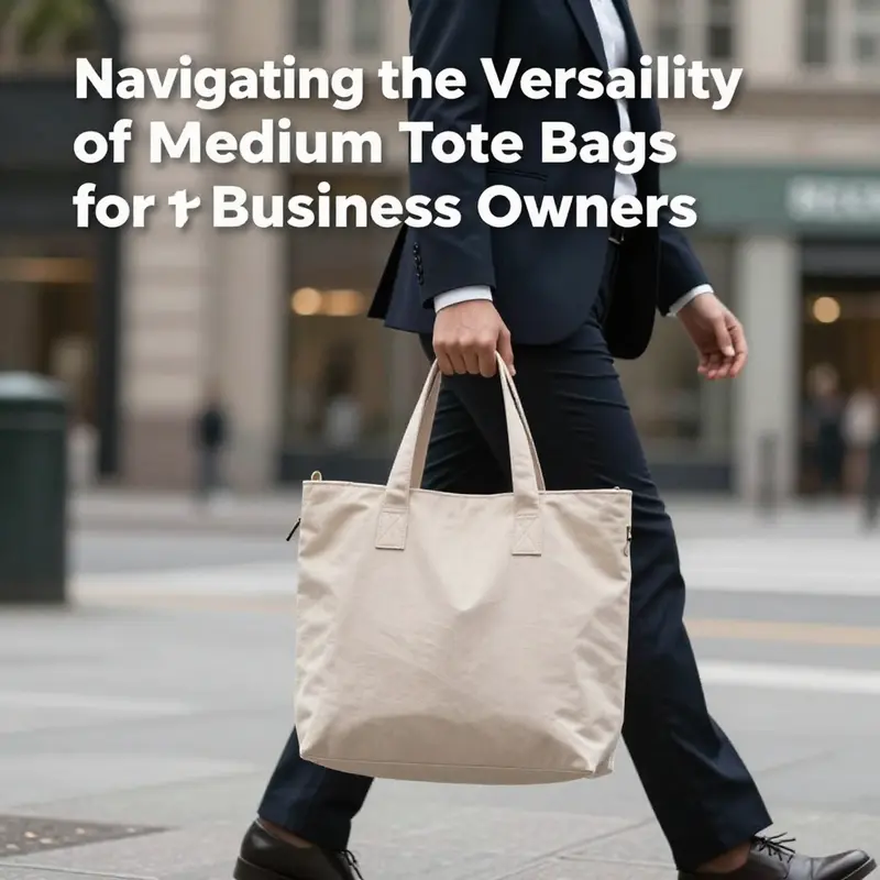 A business professional carrying a medium tote bag in a city environment.