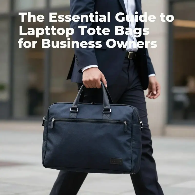 A business professional walking through an urban setting, proudly carrying a stylish laptop tote bag, symbolizing modern professionalism.