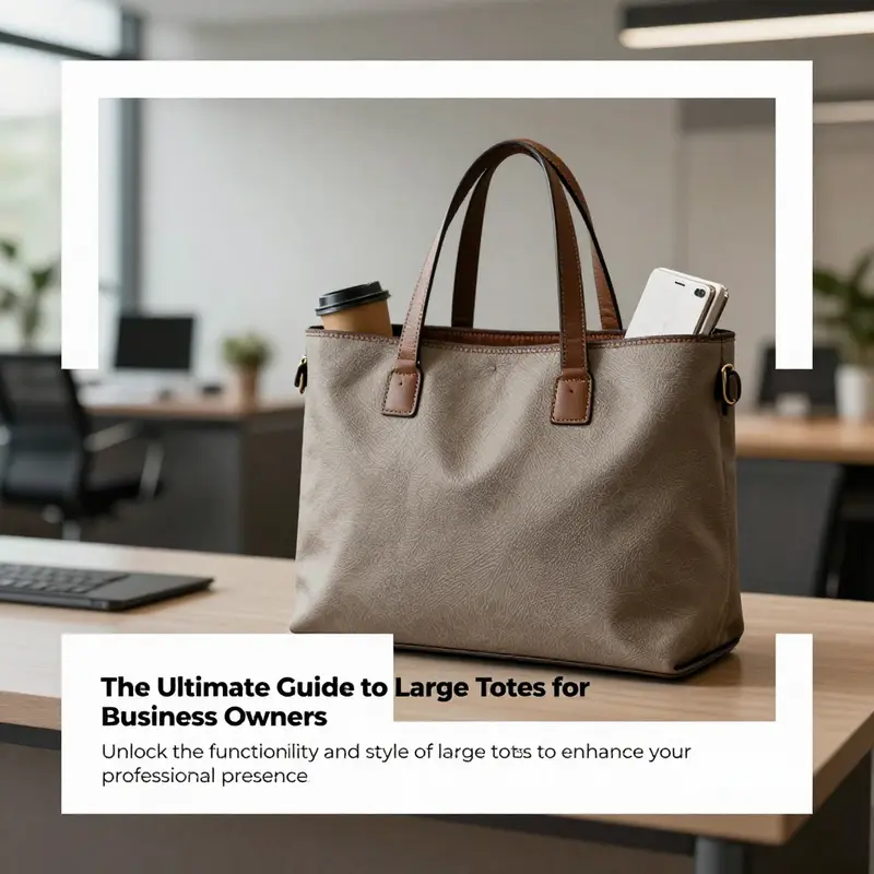 A stylish large tote with organized business essentials in a sophisticated workspace.