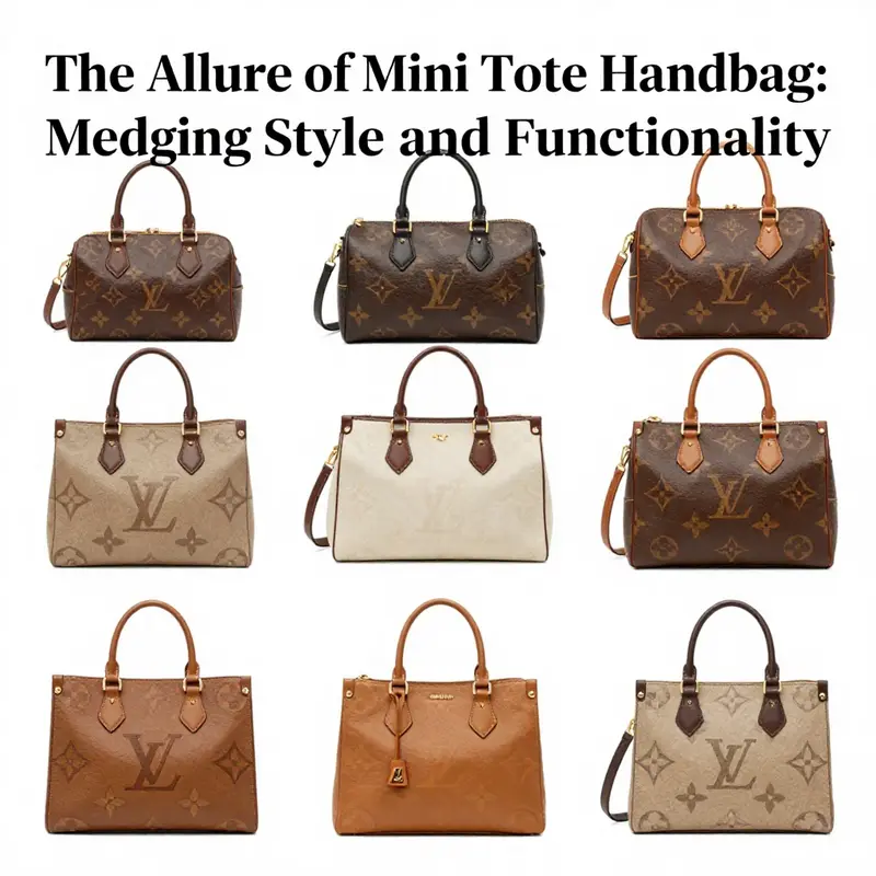 Collage of mini tote bags in various styles and colors, representing their fashion appeal.