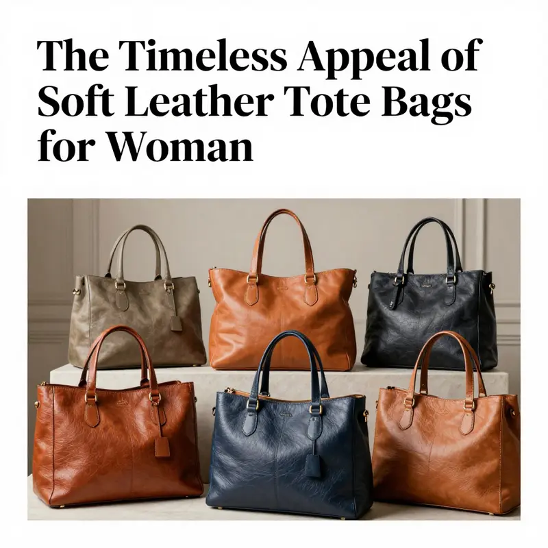 An array of luxurious soft leather tote bags displayed elegantly, highlighting their fashion appeal.