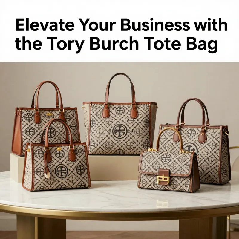 Elegant display of Tory Burch tote bags symbolizing luxury and functionality.