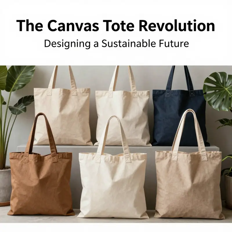 Stylishly arranged trendy canvas tote bags in earthy colors, highlighting their sustainable fashion appeal.