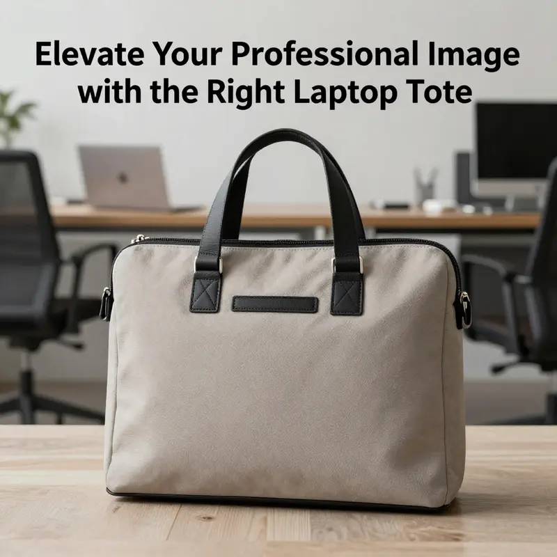 A well-designed laptop tote in a contemporary office setting, showcasing its role in enhancing professional appearance.