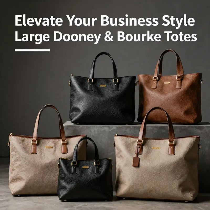 Various large Dooney & Bourke totes showcased in an elegant setting.