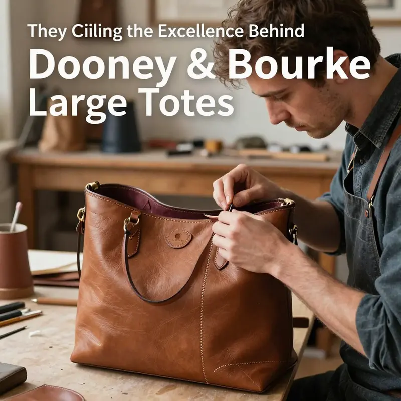 Artisan crafting a Dooney & Bourke tote, highlighting fine leatherwork and dedication.
