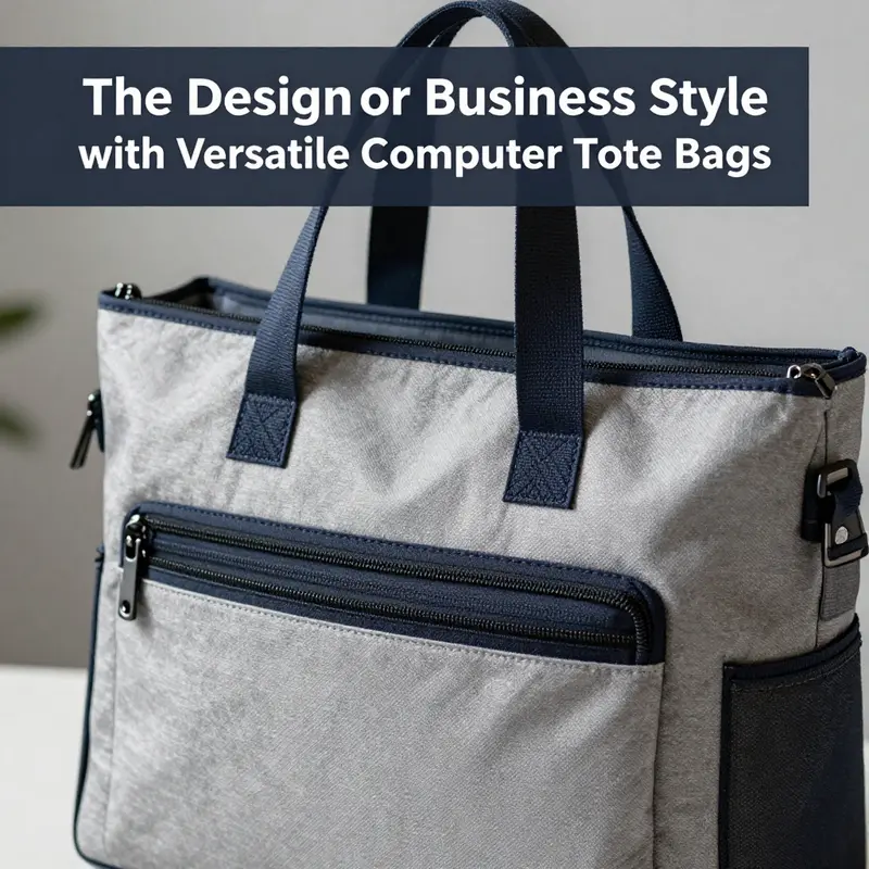 Close-up view showcasing the intricate design elements of a laptop tote bag.