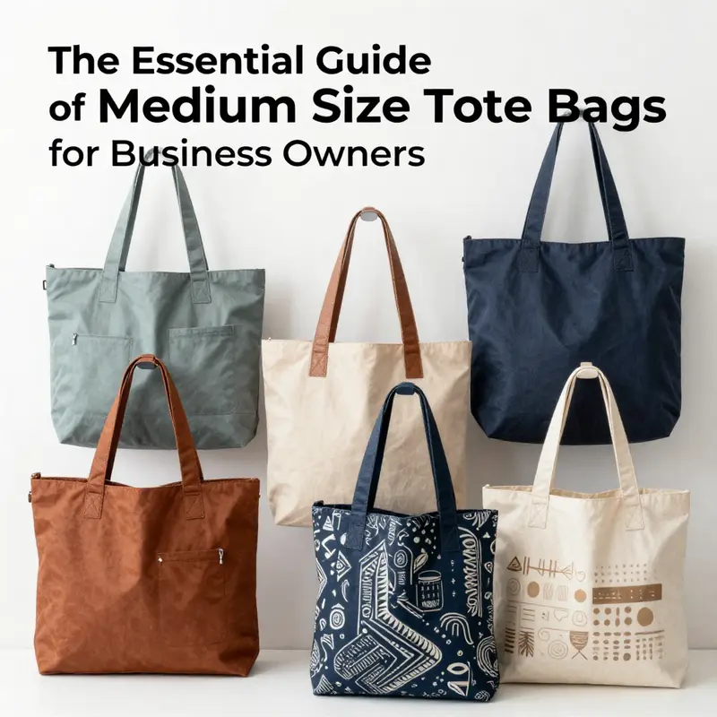 A variety of medium-sized tote bags featuring distinct designs and practical organizational elements.