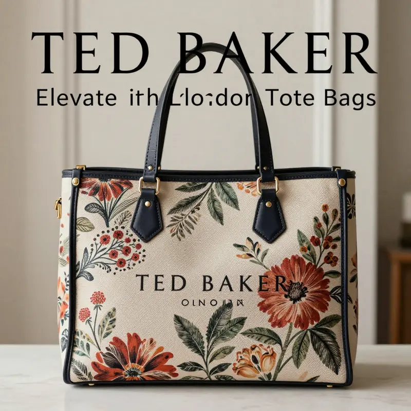 Highlighting the distinctive design elements of Ted Baker London tote bags.