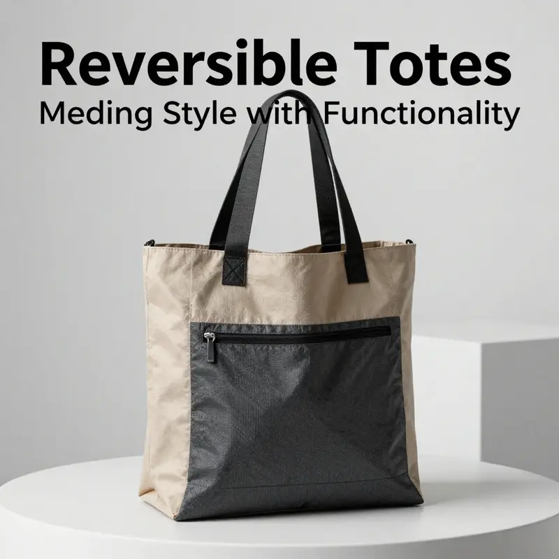 Showcasing the innovative design and functionality of reversible tote bags.