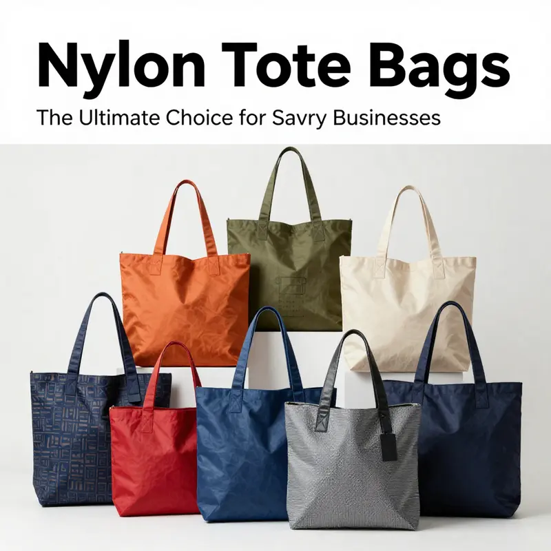 A close-up of a nylon tote bag highlighting its superb craftsmanship and durable material.