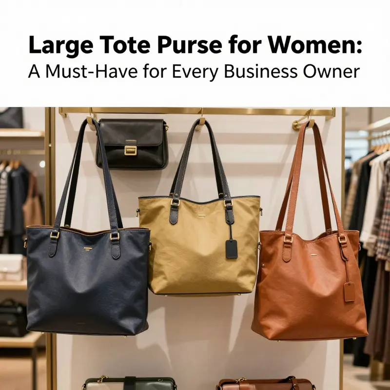 A large tote purse featuring ample space and compartments, perfect for working women.