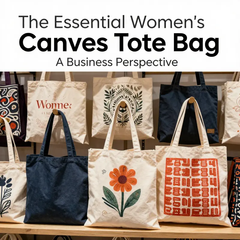 A woman navigating city life with her versatile canvas tote bag.