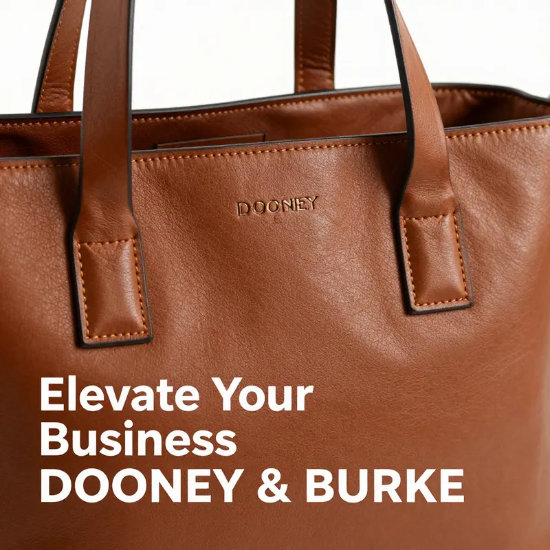 Detailed craftsmanship of a Dooney & Bourke tote bag, highlighting quality materials and design.