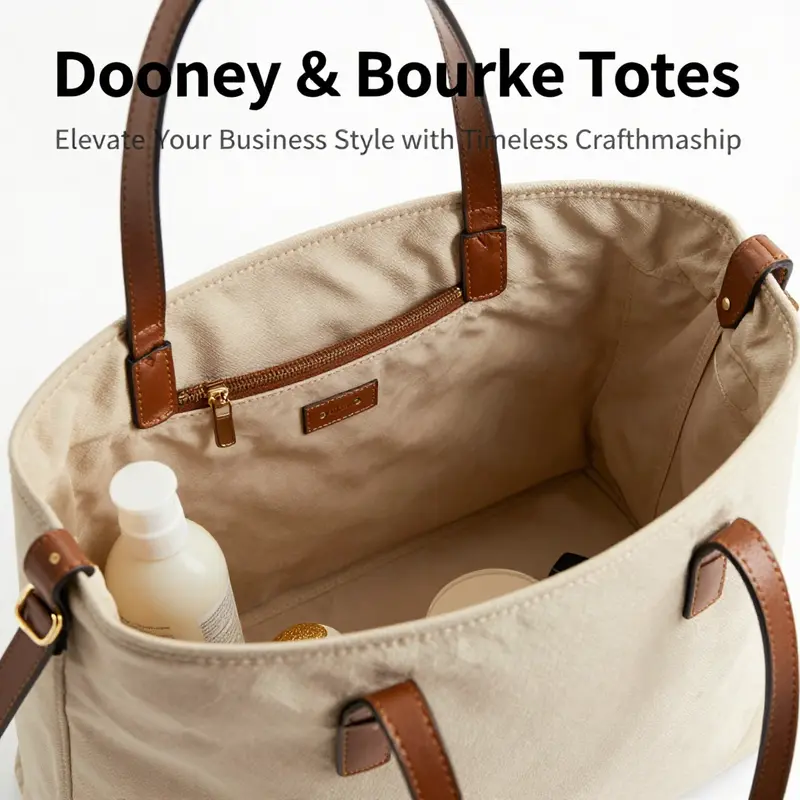 A selection of Dooney & Bourke’s key tote series showcasing their distinguished designs and quality.