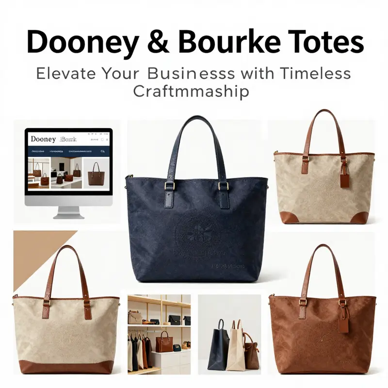 A selection of Dooney & Bourke’s key tote series showcasing their distinguished designs and quality.