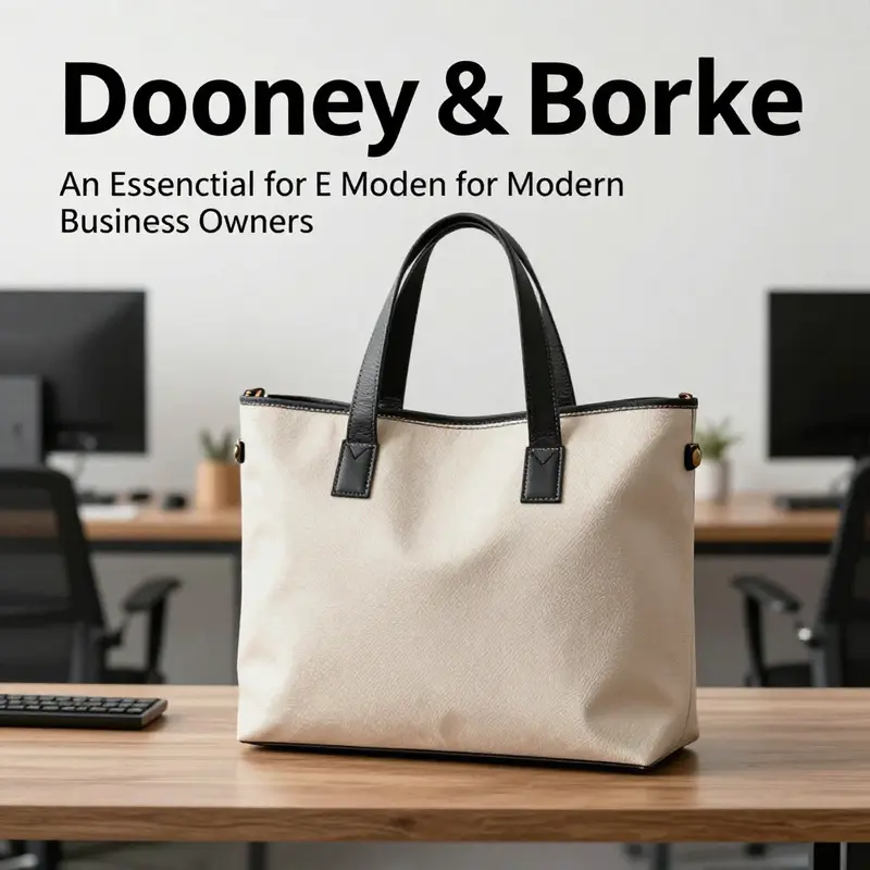 Elegant display of the Dooney & Bourke Shopper Tote in a sophisticated office environment, highlighting its design and utility.