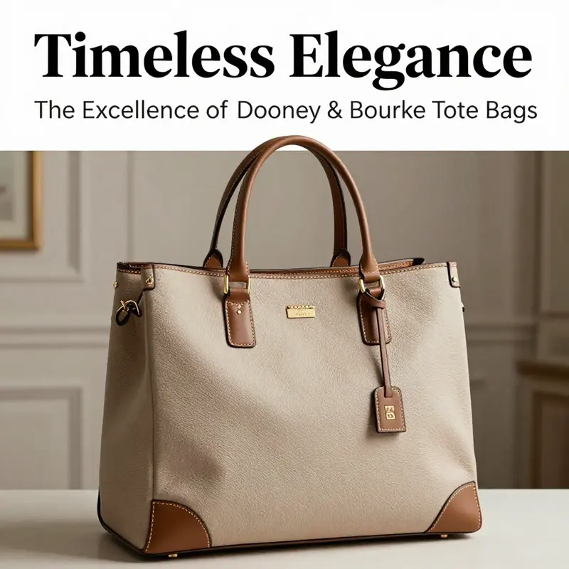 A sophisticated Dooney & Bourke tote bag placed elegantly, showcasing its design and craftsmanship.