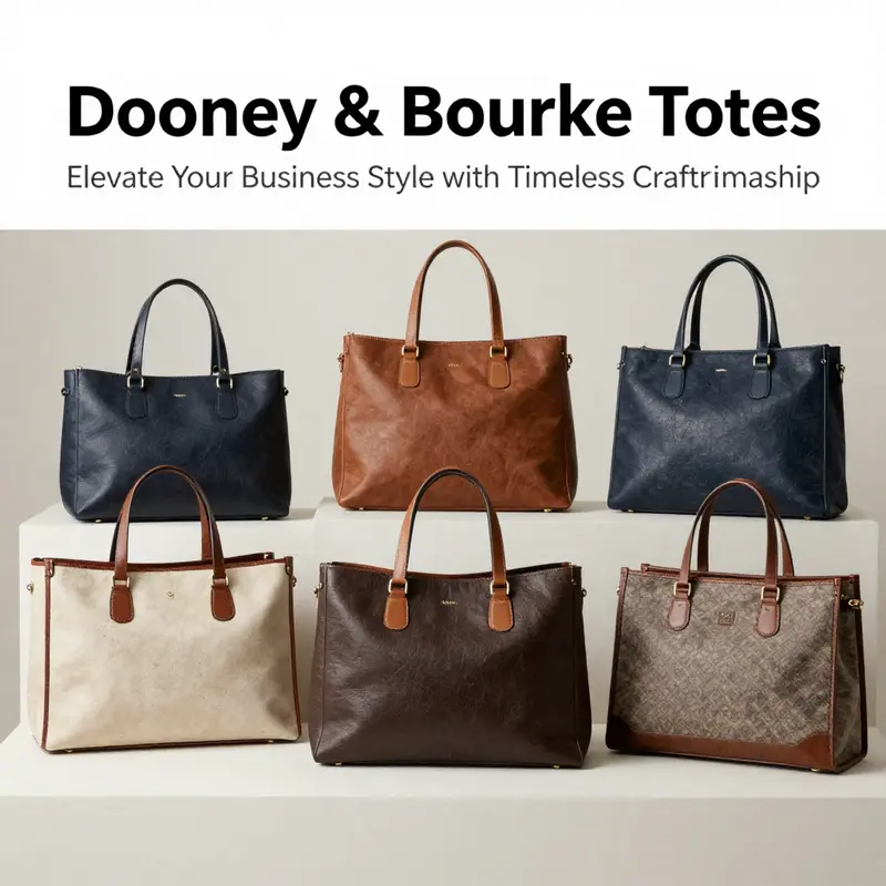 A selection of Dooney & Bourke’s key tote series showcasing their distinguished designs and quality.