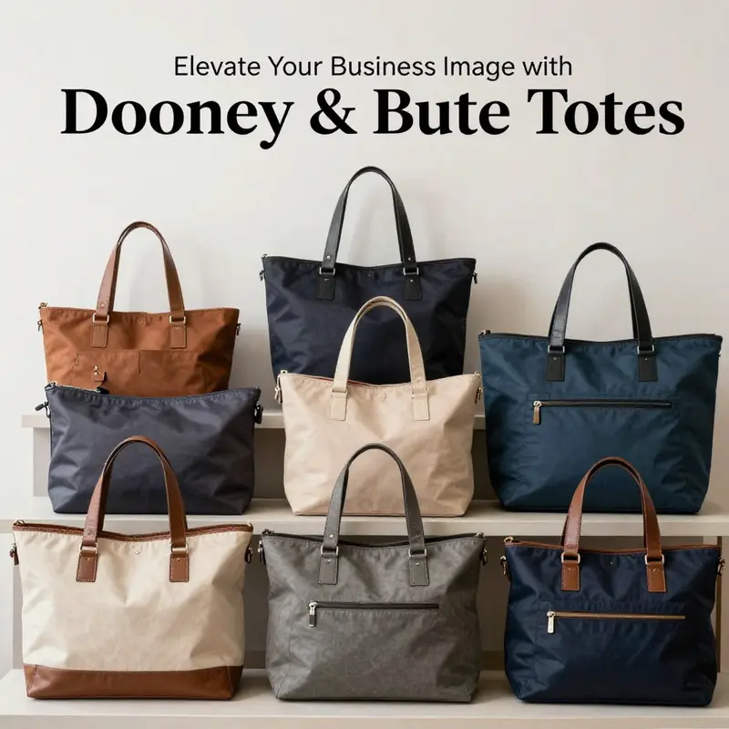 A showcase of different styles of Dooney & Bourke totes illustrating their diverse features.