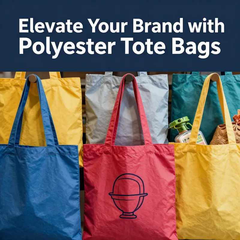 A collection of durable and customizable polyester tote bags, perfect for showcasing branding.