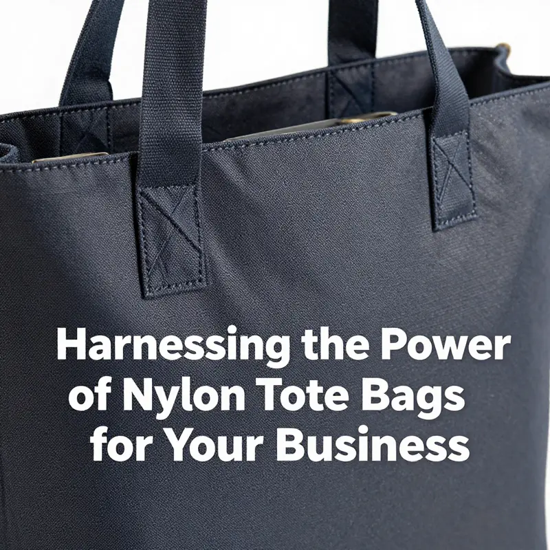 Close-up of nylon tote bag demonstrating its durable fabric and high-quality stitching.