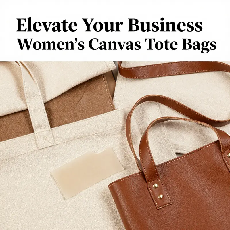 A stylish women’s canvas tote bag showcasing elegant design features.