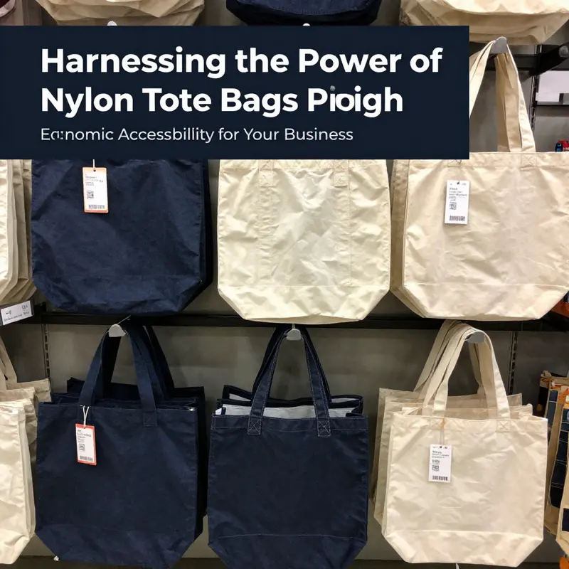 Close-up of nylon tote bag demonstrating its durable fabric and high-quality stitching.