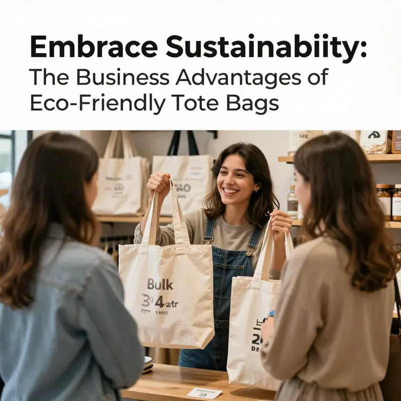 A variety of eco-friendly tote bags highlight sustainable material options.
