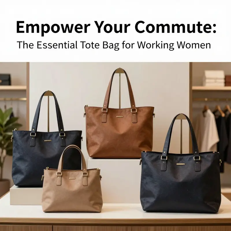 A stylish display of tote bags highlighting sophistication and utility for professional women.