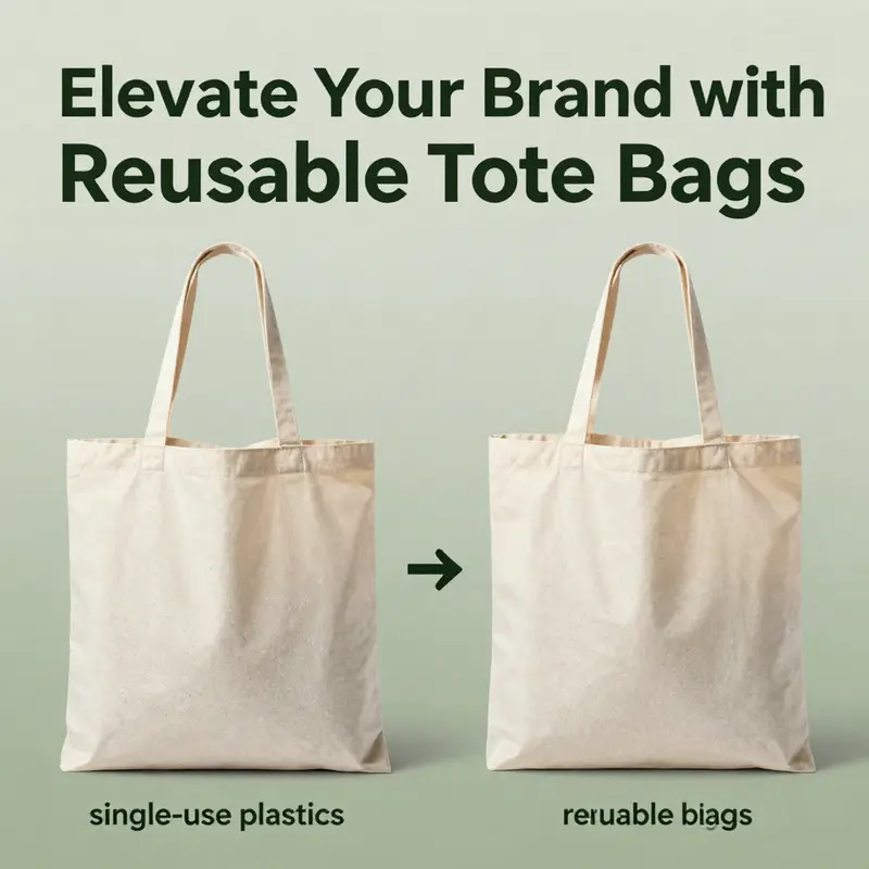 A variety of reusable tote bags showcasing the diversity of materials available.