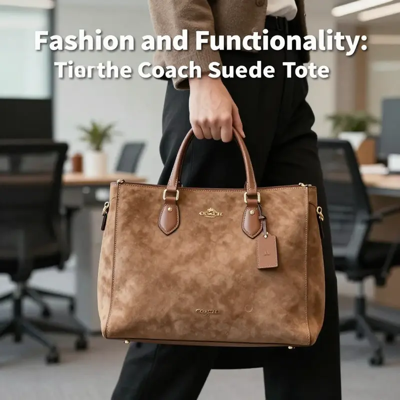 Highlighting the premium craftsmanship and thoughtful design of the Coach Suede Tote.