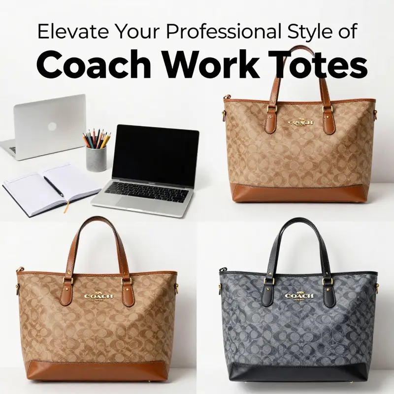 The Coach Willow Tote elegantly displayed on a modern desk, highlighting its suitability for the professional environment.