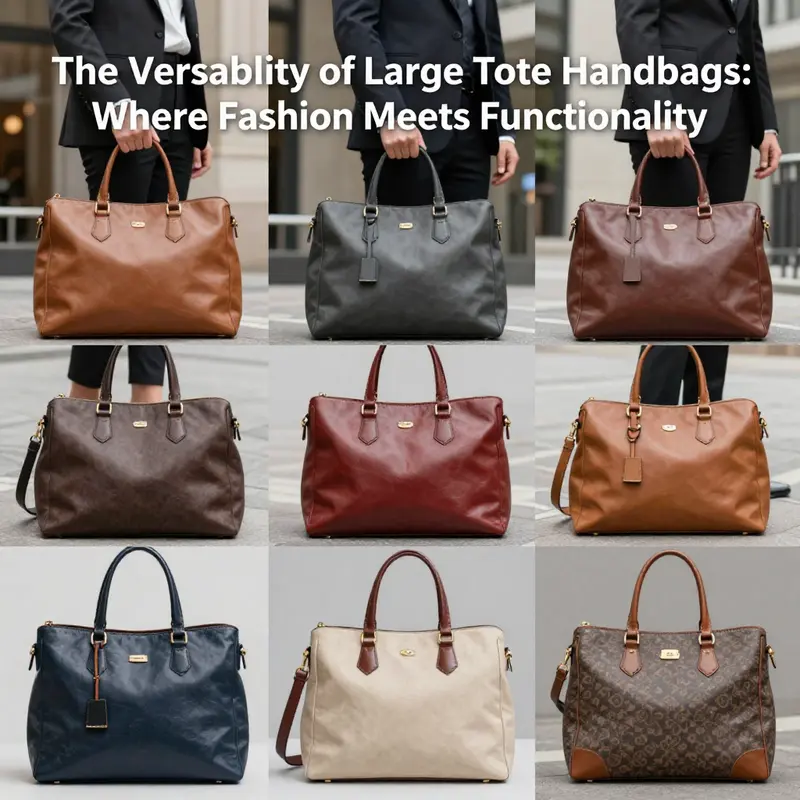 A diverse collection of stylish large tote handbags highlighting both fashion and function in a business context.