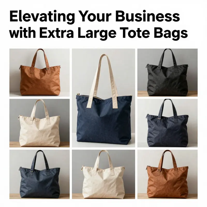 A collage showing various stylish extra large tote bags used in different settings.