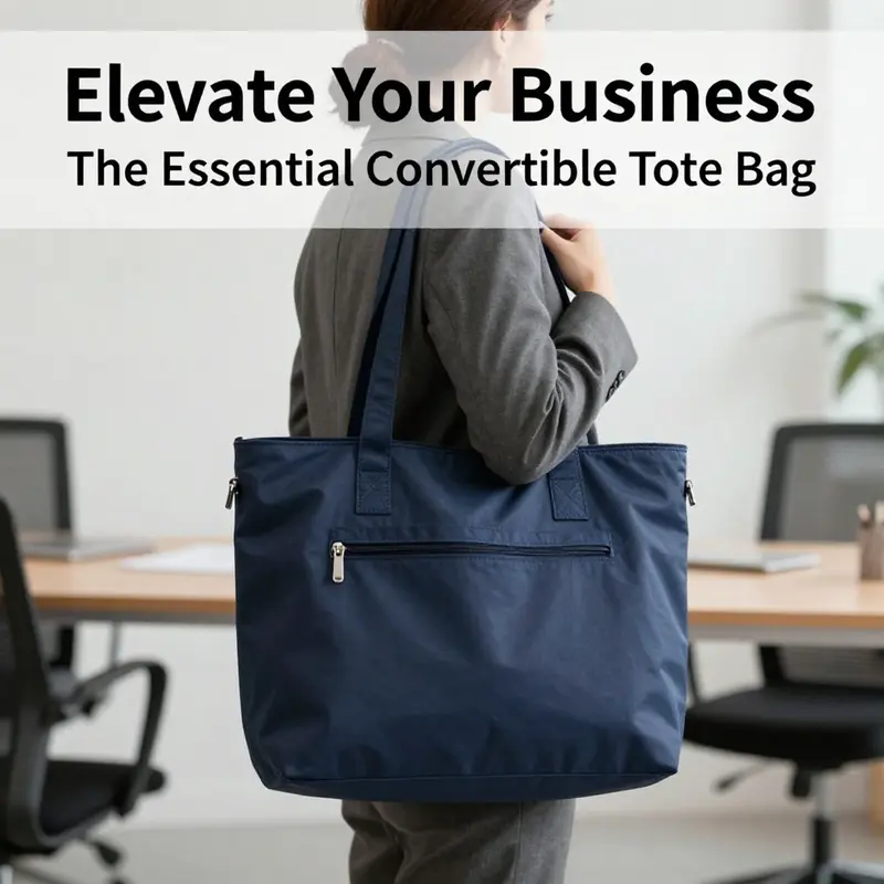 The versatility of a convertible tote bag in a professional setting.